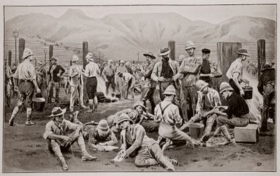 Britische Gefangene warten auf ihre Freilassung: Das Lager in Nooitgedacht von Frank Dadd